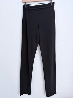 Norma Kamali Black Lux Stretch Pants Flowy straight Leg slinky M